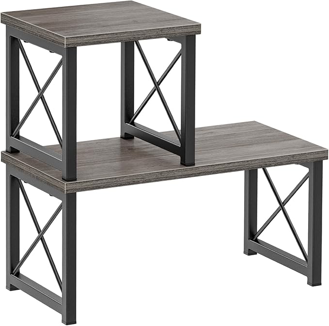 Honiter Desk Shelf for Top of Desk, Wood Desktop Shelf, 2 Tier Adjustable - Image 9