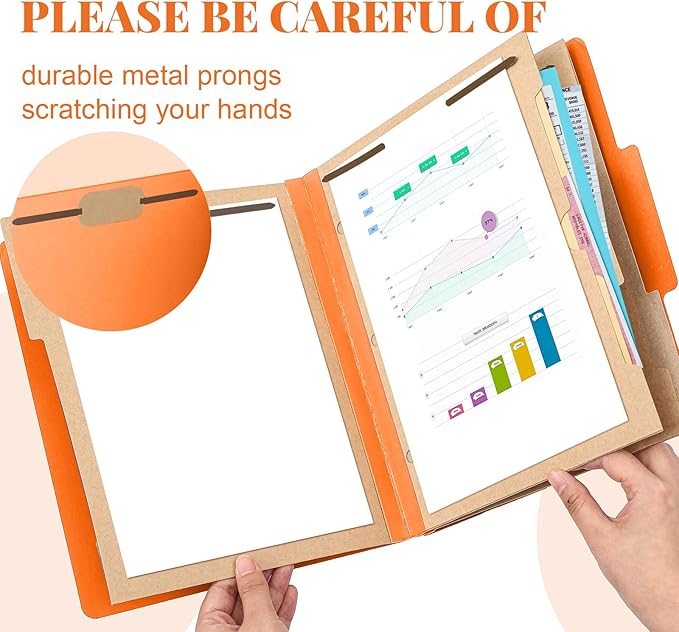 12 Pcs Classification Folders Letter Size 3 Pocket Dividers Employee File Folder - Image 3
