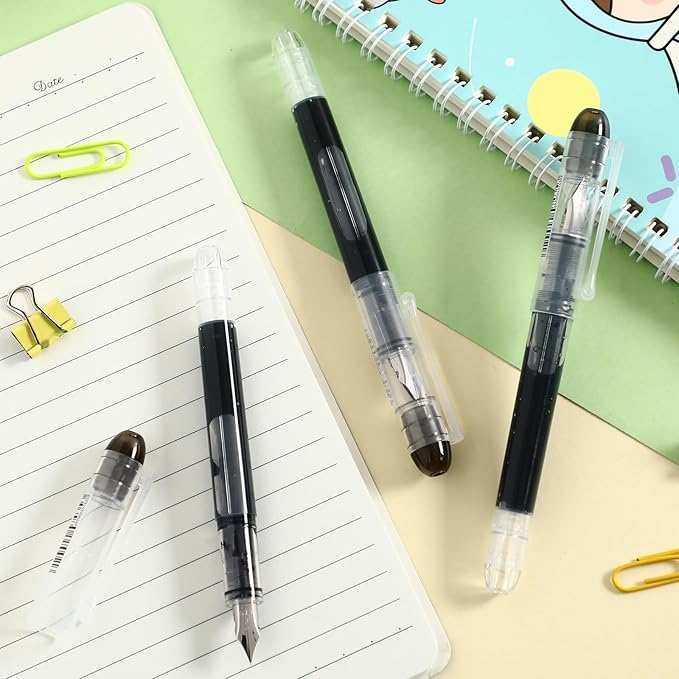 Crtiin 36 Pcs Disposable Fountain Pens, Back to School Quick Drying Ink Pen - Image 7