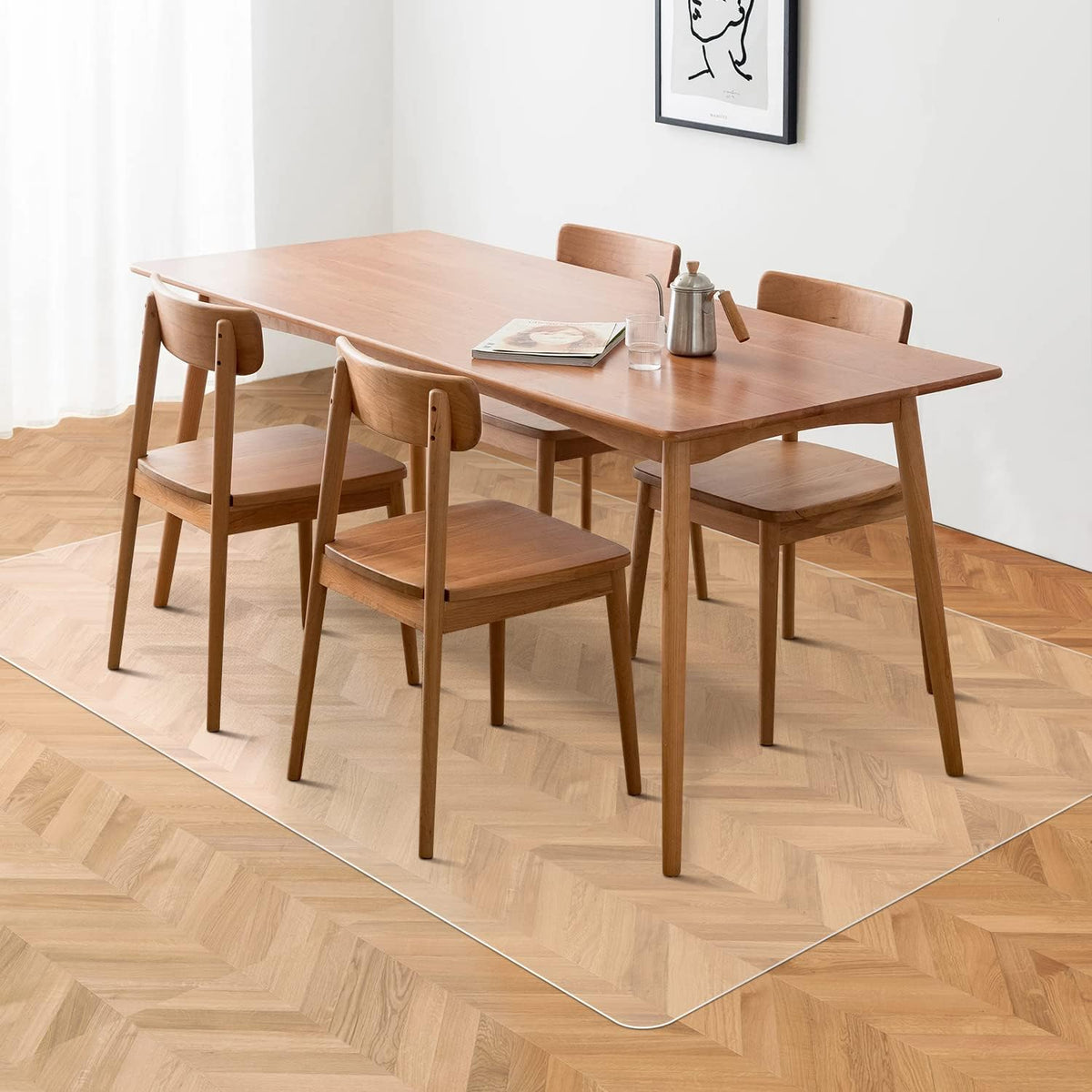 Floor Mats for Home, 8'×10' Clear Durable Non-Slip Area Rug for Dinin...