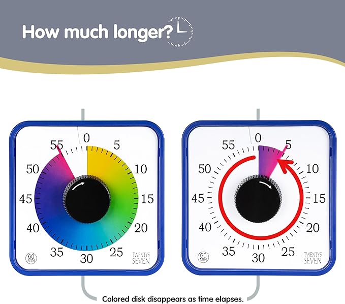 Visual Timer 7.5 inch; 60 Minute 1 Hour Countdown Timer - Image 5