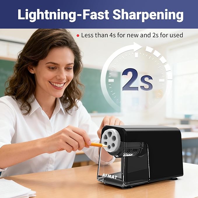 AFMAT 6-Hole Electric Pencil Sharpener - Image 4