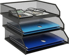 Natwind 3-Tier Stackable Paper Tray, Metal Mesh Desktop Organizer, A4 Paper - Image 9
