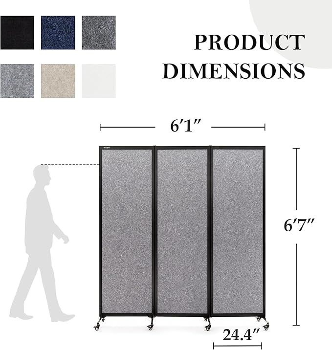 Upgrade Version Room Partition and Divider, Freestanding Rolling Dividers - Image 2