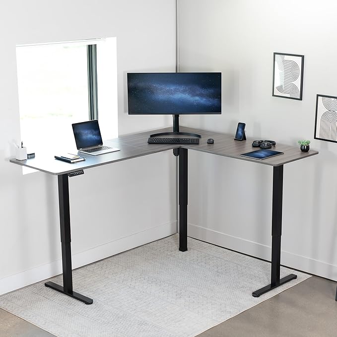 VIVO Electric Corner 75 x 63 inch L-Shaped Standing Desk, Memory Height - Image 7