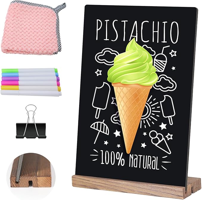 8.6x11.7 Chalkboard Signs with Base by KOOLDE