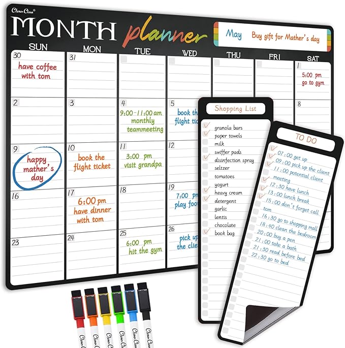 Magnetic Dry Erase Monthly Calendar by CleverClean