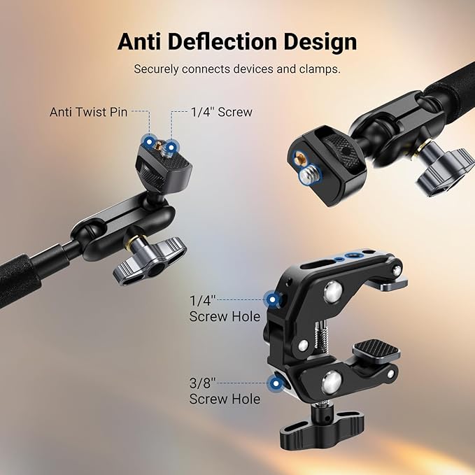 NEEWER 22" Magic Arm w Desk C Clamp, Overhead Camera Mount - Image 6