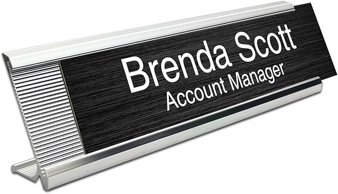 10 Pack 2" x 8" Aluminum Desk Name Plate Holder, Office Name Plate Holder - Image 2