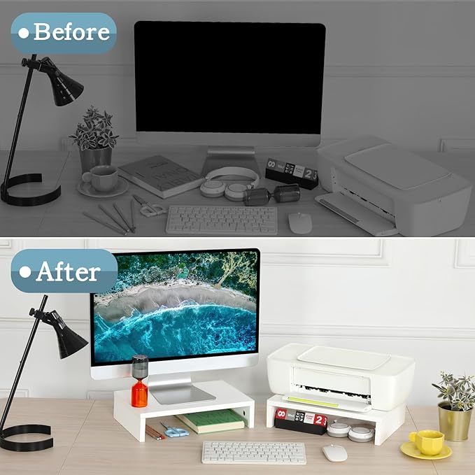 TEAMIX White Monitor Stand Riser - Image 6