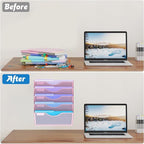 Gawerk 5 Tier Hanging Wall File Organizer, Mesh Mail Paper Orgnization Hanging - Image 5