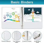 3 Ring Binder, LAYZZ 12 Pack 1 Inch Binders 3 Ring - Image 3