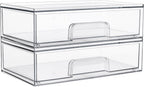 vtopmart clear stackable storage drawers, 2 pack wide, main product view