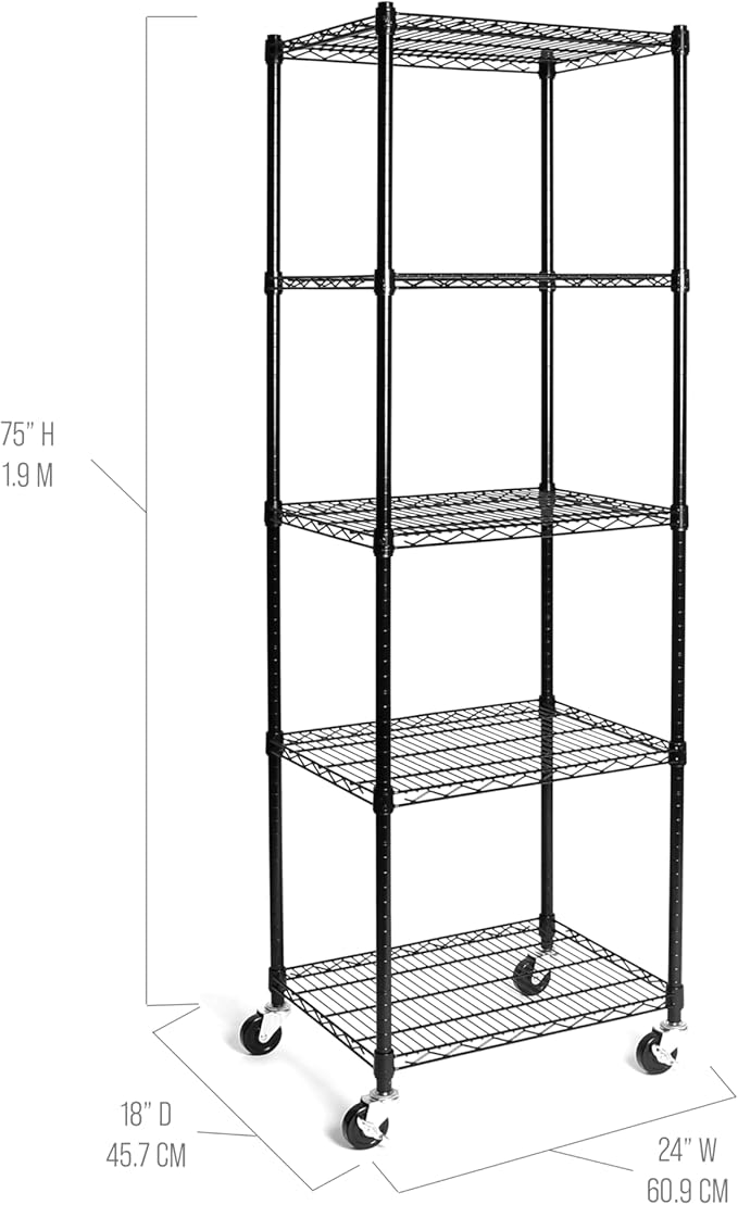 Seville Classics UltraDurable Heavy Duty NSF Solid Steel Wire Rack Storage Unit - Image 5