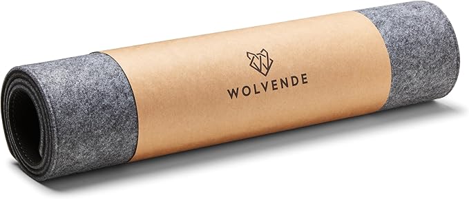 Wolvende Premium Felt Desk Mat | Medium 12" x 36" | Multifunctional Desk Pad by Wolvende