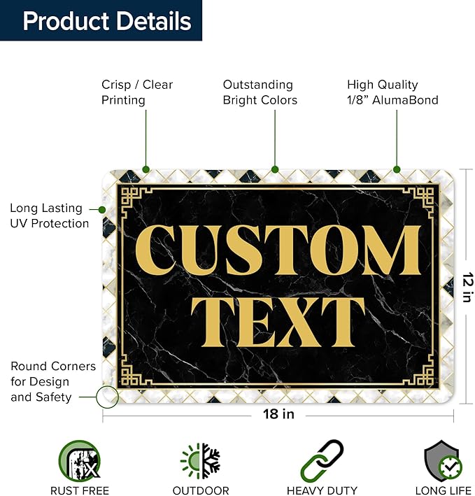 Custom Sign, Custom Street Sign, 11 Font Colors, 13 Font Styles, 4 Hole Options - Image 6