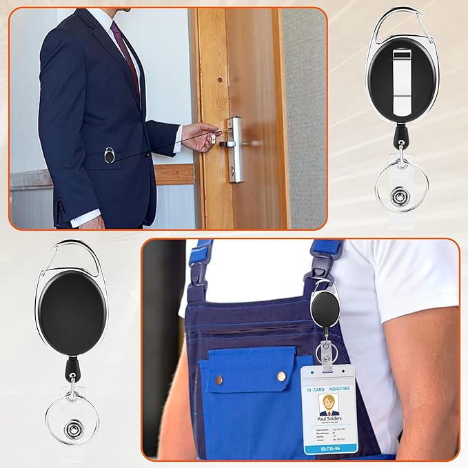 5 Pack ID Badge Holder, Badge Holder Retractable Clip - Image 7