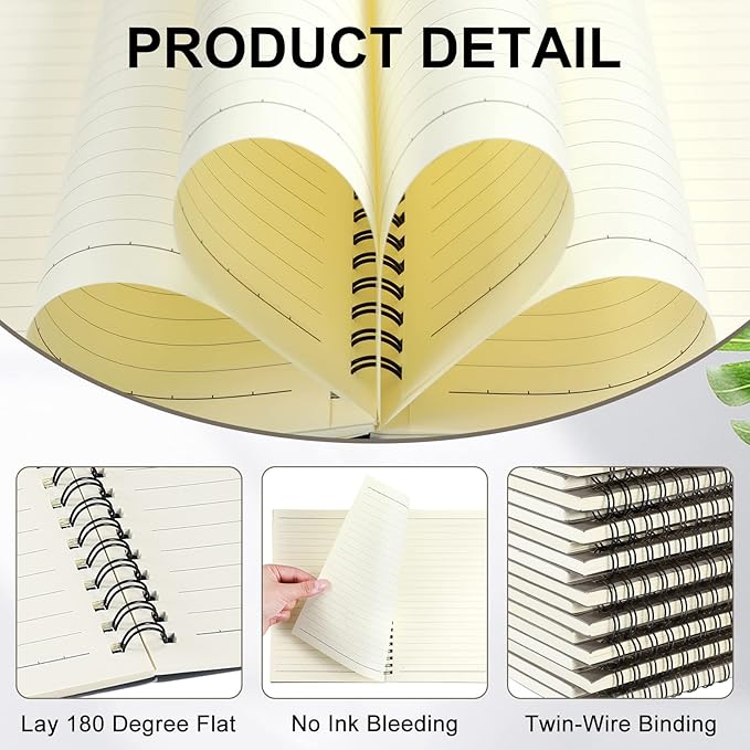 Yahenda 54 Pcs Spiral Notebook Bulk A5 Journal Lined 8.3'' x 5.5'' Writing - Image 4