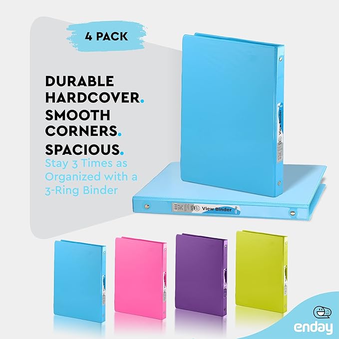 ½ Inch 3 Ring Binder .5 inch Clear View Cover - Image 4