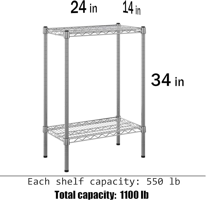 Regal Altair 14" Deep x 24" Wide x 34" Height Wire Shelving Kit | 2-Tier | NSF - Image 3