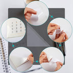 16 Packs Desk Calendar Corner Protectors Plastic Peel and Stick Calendar Corners Protectors with Double Sided Adhesive Tape for Keep Paper Flat and Avoid Book Pages Curling, Clear, 3 x 3 Inches