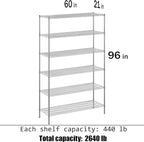 Regal Altair 21" Deep x 60" Wide x 96" Height Wire Shelving Kit | 6-Tier | NSF - Image 3