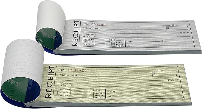 Cotton Fly Pre-Numbered Rent Receipt Book, Receipt Invoice Book Carbonless Copy - Image 2