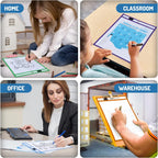 Dry Erase Pockets 30 Pack, 10" x 13" Reusable Pocket Sleeves | Heavy-duty clear pocket sleeves fit 10 x 13 for classroom worksheets, homeschool, quickly wipe to a flawless clean