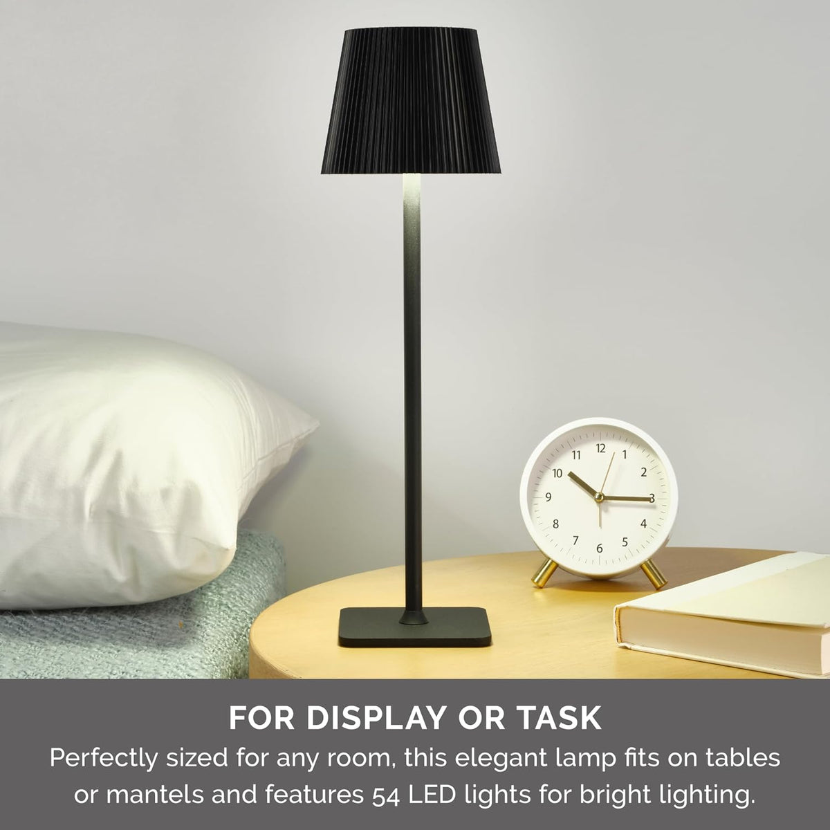 Mikasa Rechargeable Cordless LED Table Lamp 14.8-Inch Black