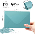 Shimmery Blue Envelope A7-100 PCS Goefun V Flap Invitation Envelopes - Image 2