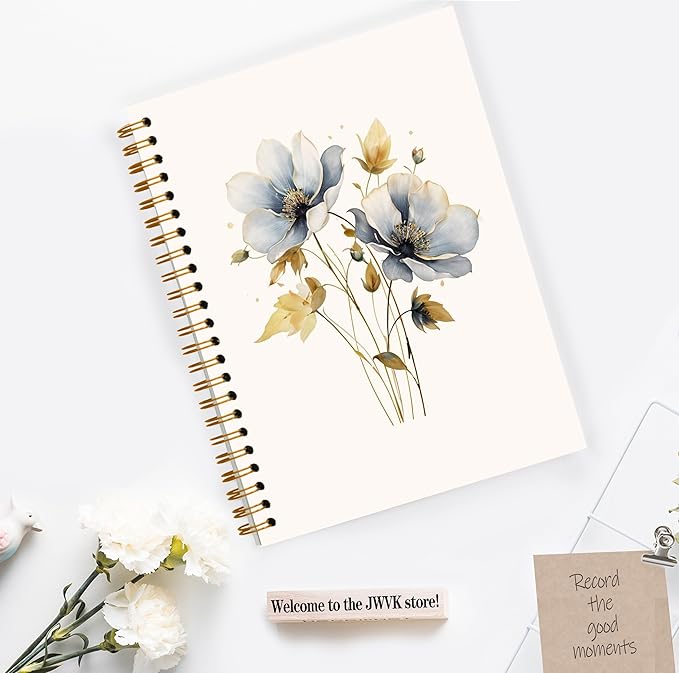 JWVK Vintage Wild Flower Botanical Plant Notebook 02, Rustic Spring Floral - Image 3