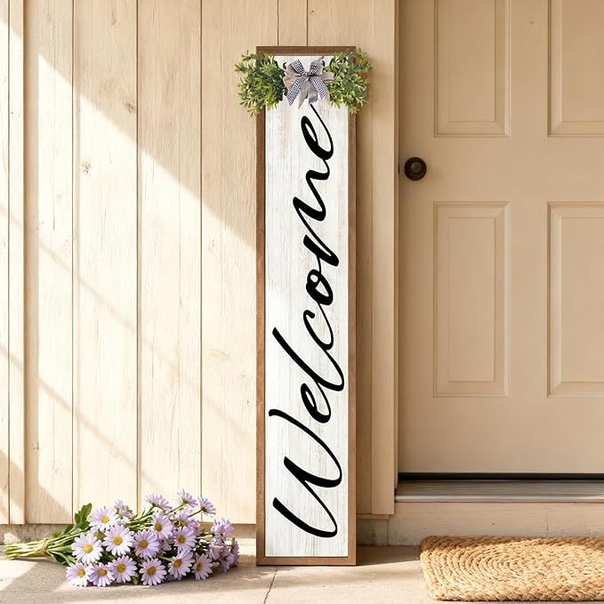 Double-sided Welcome to Our Home Wooden Sign Stand - Image 9