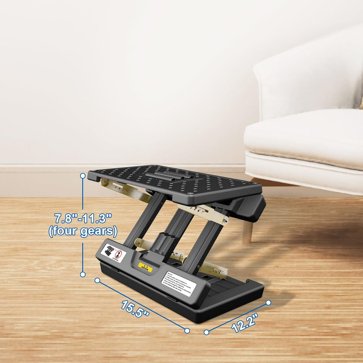 Foldable Foot Rest, Computer Foot Rest Under Desk, 12Modes Adjustable Ergonom...