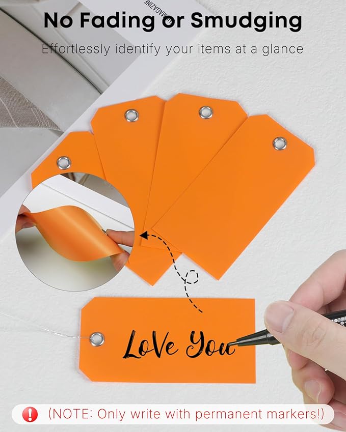 Uniclife 120 Pcs Orange Plastic Tags - Image 5
