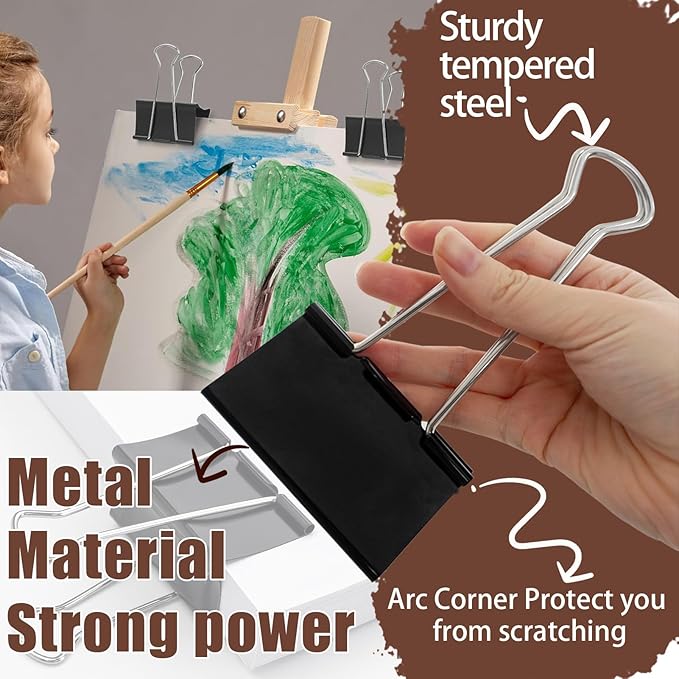 18 Pack 3 Inch Jumbo Binder Clips, Extra Large Binder Clips Heavy Duty Paper - Image 3