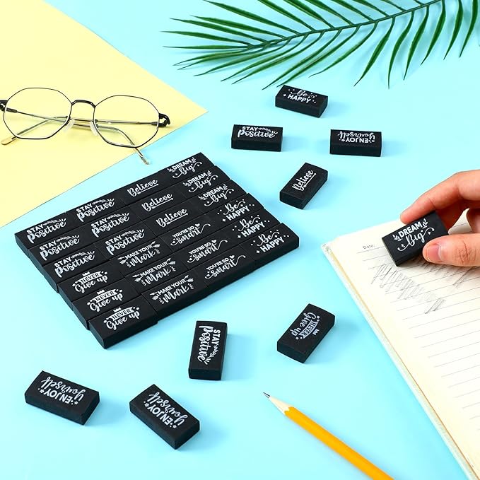 Dunzoom 100 Pcs Inspirational Pencil Erasers Bulk - Image 4