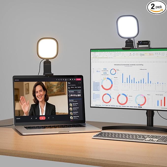 Upgraded Ring Light for Laptop, Monitor & Desk – Eye-Caring Diffused LED by LitONES