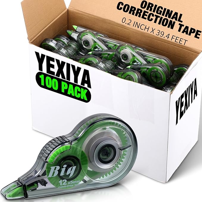 Yexiya 100 Pcs Correction Tapes Original Correction Wide Eraser Applicator Easy by Yexiya