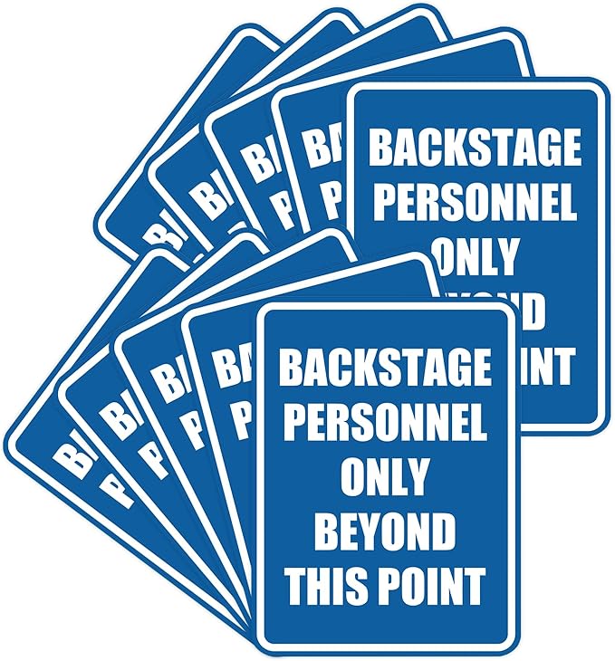 Portrait Round Backstage Personnel Only Beyond This Point Door or Wall Sign by SignsByLITA