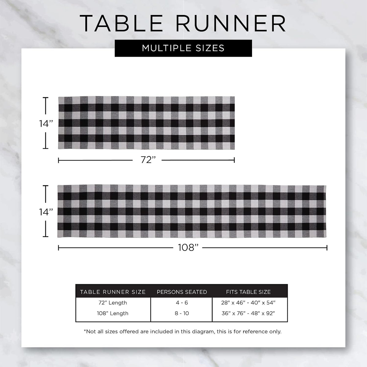 DII Halloween Tabletop, Harlequin Collection, Table Runner, 14x72, Black and ...