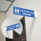 ALPHA DOG SIGNS Corridor Projecting Hallway Bathroom Sign, Left Arrow, - Image 4