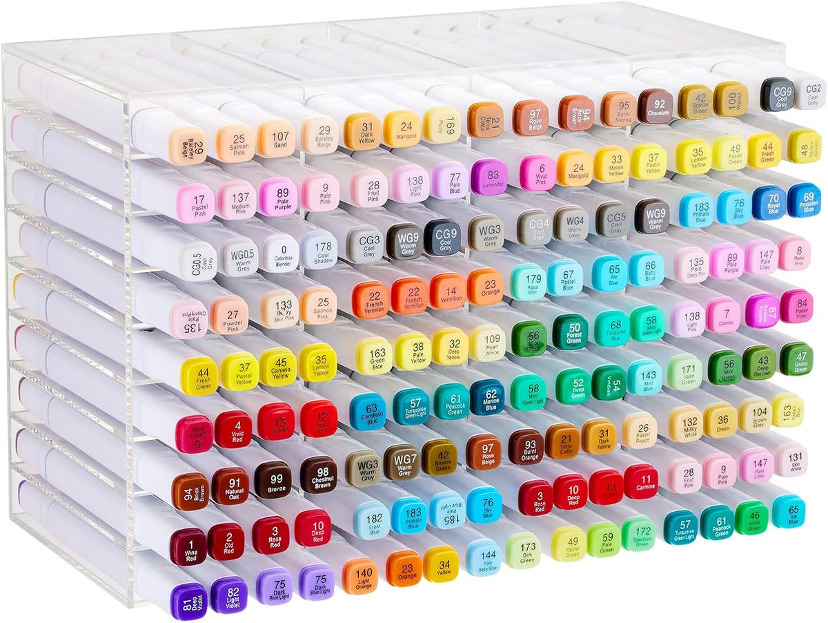 Acrylic Marker Organizer for 144 Markers, Large Capacity Alcohol Marker Stora...