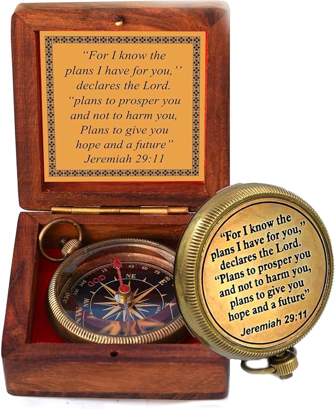 For I Know The Plans I Have For You, Jeremiah 29:11, Solid Brass Directional by TADIZAYN