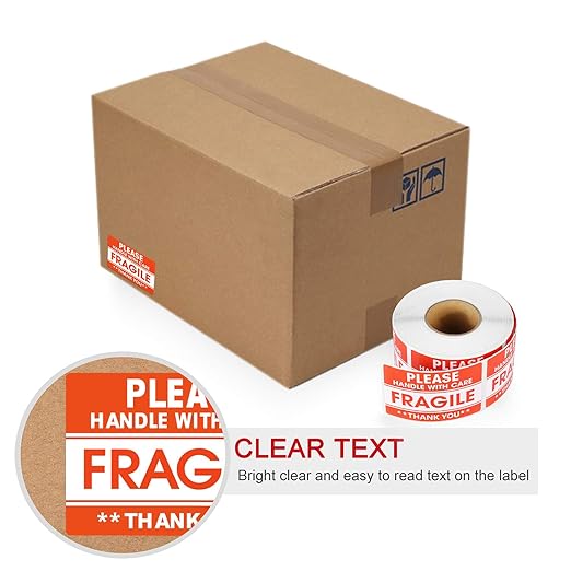 Methdic 2"x 3" Fragile Stickers 500 Labels Per Roll Strong Adhesive Labels - Image 4