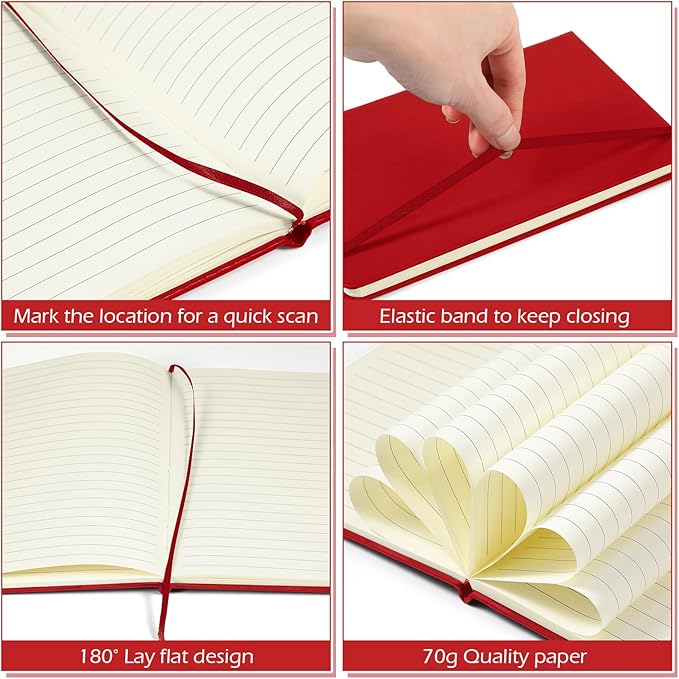 Honoson 20 Pack Lined Journal Notebooks A5 Hardcover Executive Notebook 5.5" x - Image 3