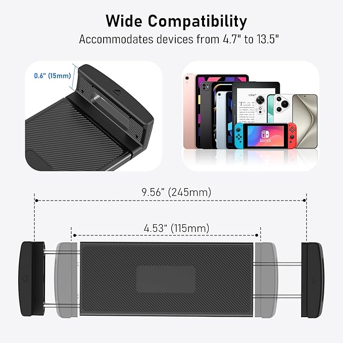 TeQable Tablet Stand for Desk, Gooseneck iPad Holder Clamp Mount, 360° - Image 4