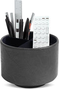 Hennaja Round Leather Art Supply Organizer, Remote Control Holder, 360 Degree by Hennaja