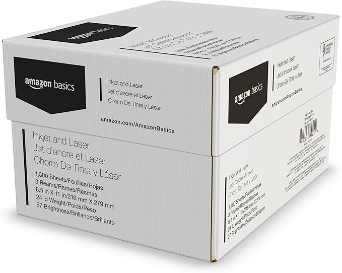 Amazon Basics Multipurpose Copy Printer Paper, 8.5-x-11-inch, 1500 Sheets - Image 2