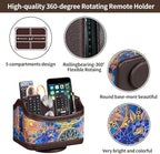 PUSU 360°Rotatable Remote Control Holder, PU Leather TV Remote Holder Caddy - Image 3
