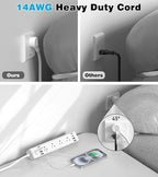 40W Fast Charging Station, Desk Clamp Power Strip, 4 USB-C Ports & 8 AC Outlets - Image 6